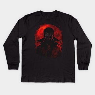 Count Dracula The Vampire - Evil Blood Moon Kids Long Sleeve T-Shirt